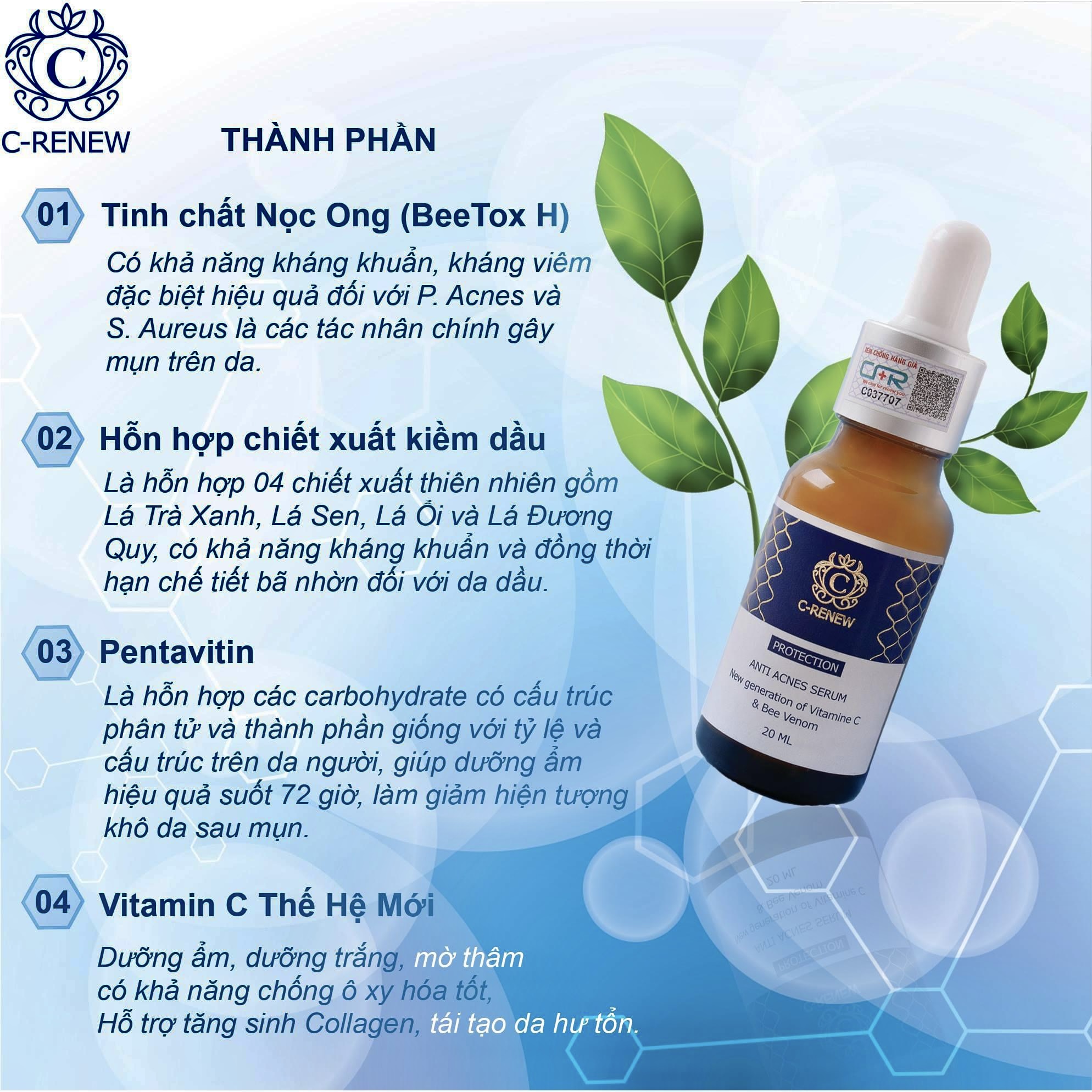 SERUM C-RENEW NGỪA MỤN MỜ THÂM LIỀN SẸO 20ML