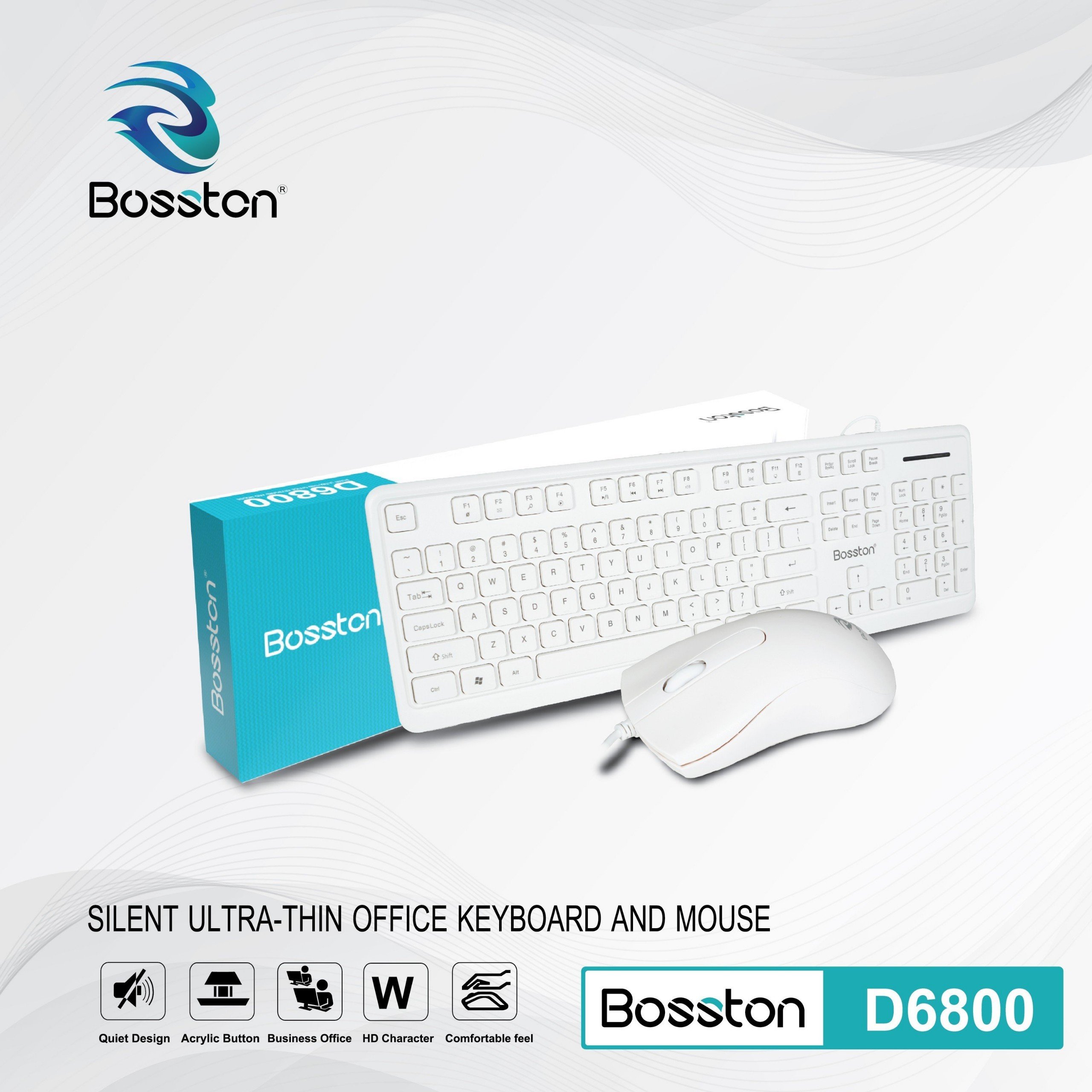 Bộ bàn phím và chuột văn phòng Bosston D6800 có dây - NHẤT TÍN Computer