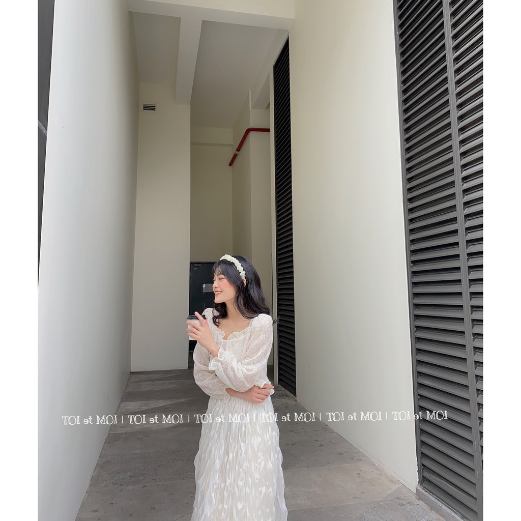 ÁO SƠ MI CỔ VUÔNG BÈO IN HOA_TOI et MOI (ẢNH THẬT)