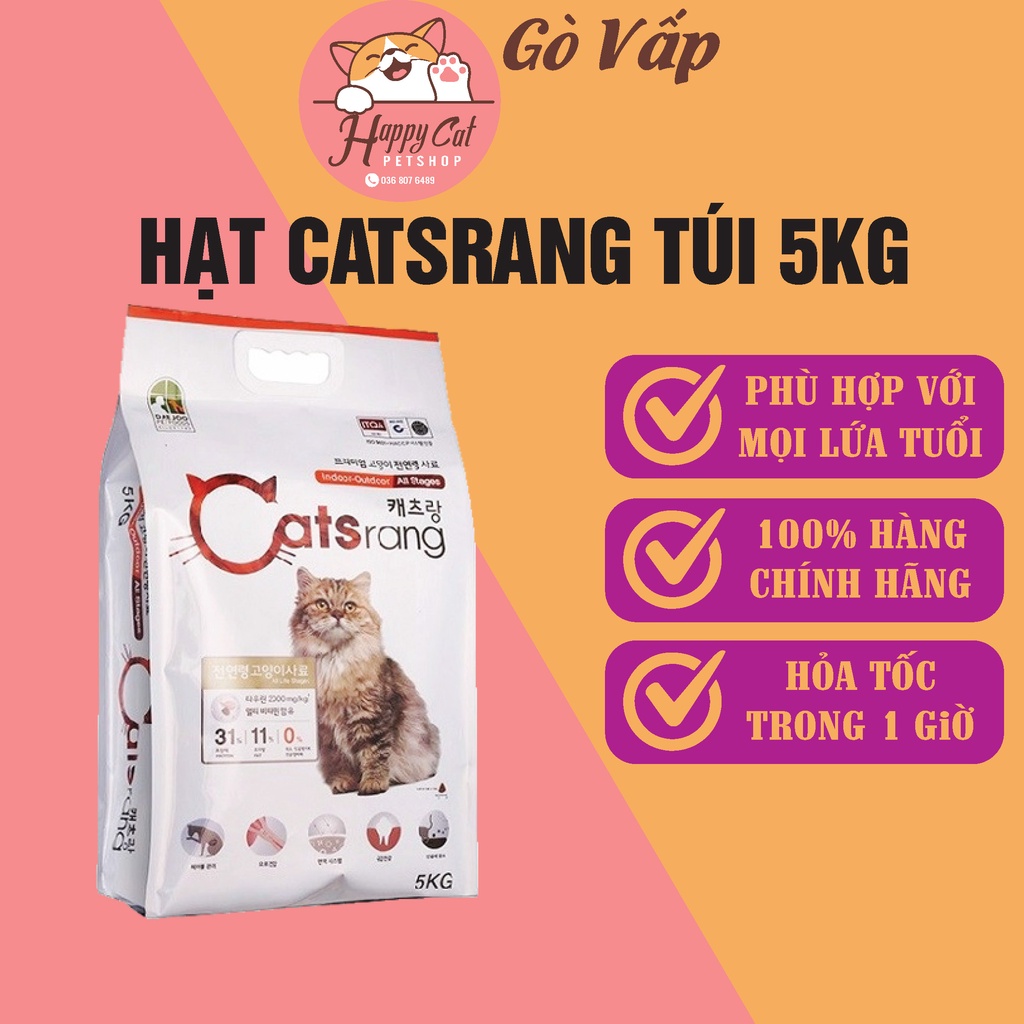 Thức Ăn Hạt Khô CATSRANG Cho Mèo Túi 5Kg