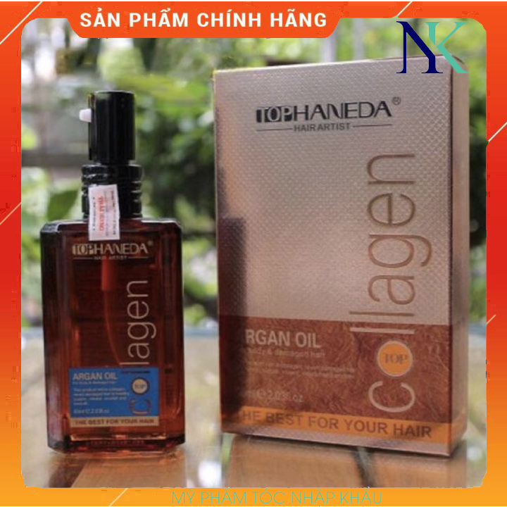 Tinh Dầu Dưỡng Tóc Khô Yếu Haneda Collagen Argan 60Ml