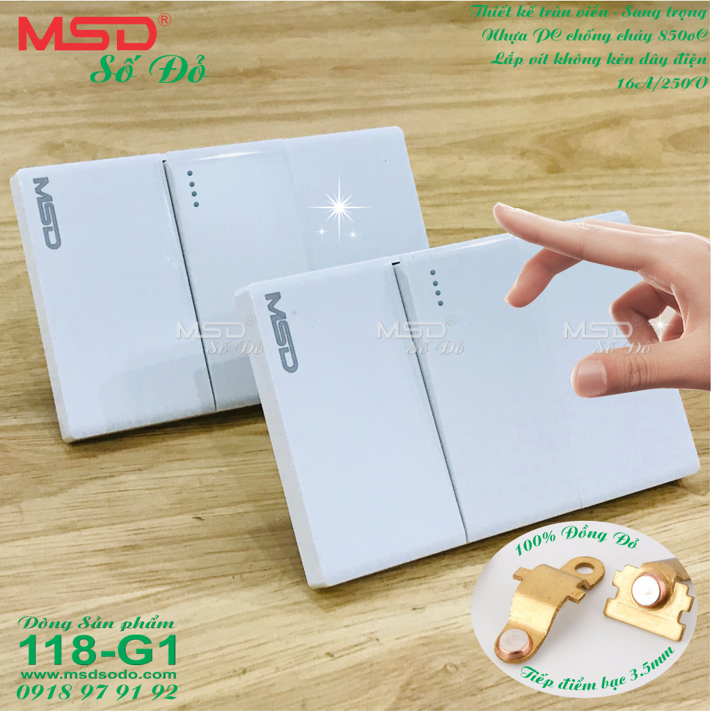 CÔNG TẮC CẦU THANG NHỎ - 1 NÚT NHẤN - 118G1-MSD-B5