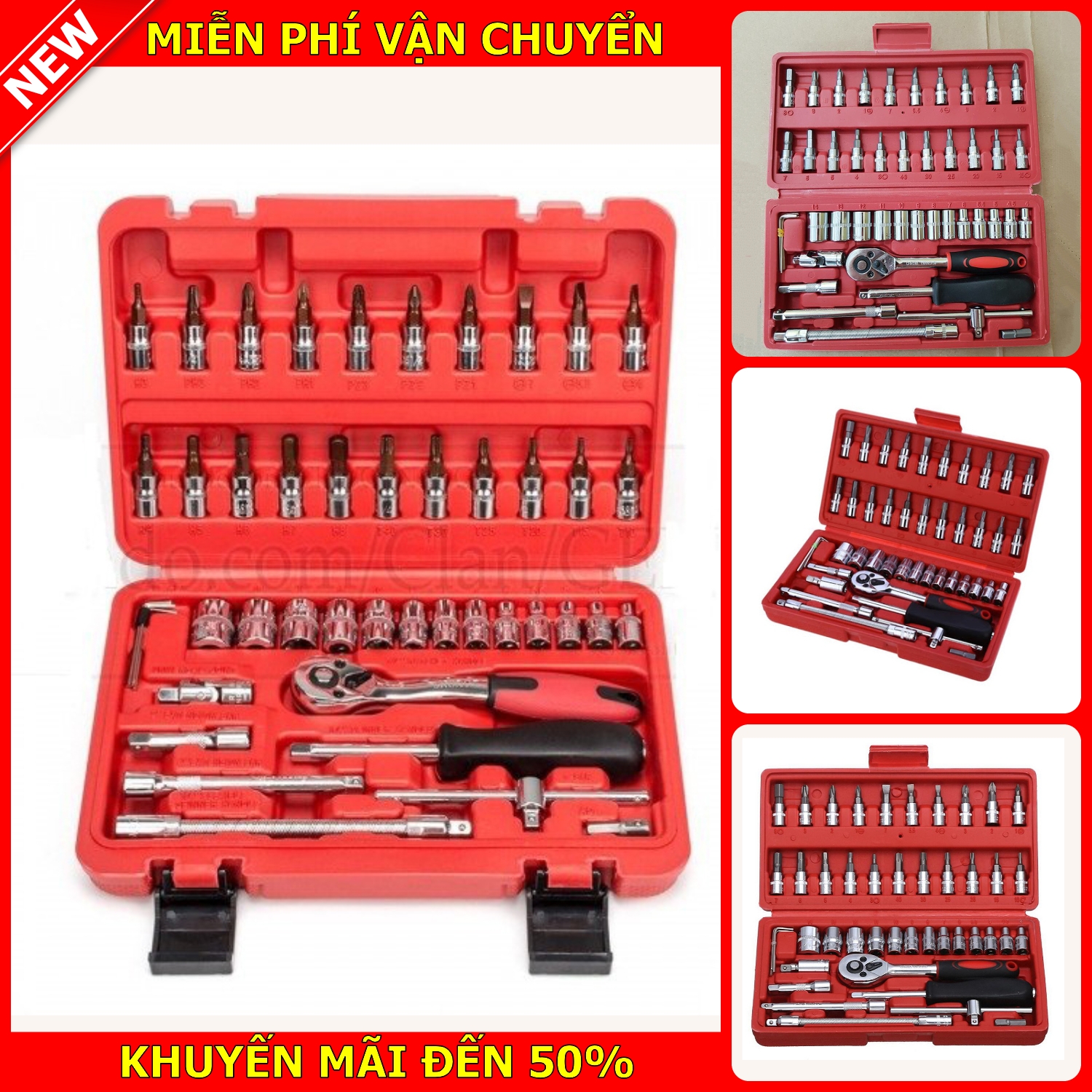 Bộ dụng cụ sửa chữa đa năng cao cấp 46 món T25T41 bộ dụng cụ sửa chữa xe máy ô tô đa năng bộ đồ nghề sửa chữa làm từ hợp kim siêu bền màu đỏ bảo hành 12 tháng