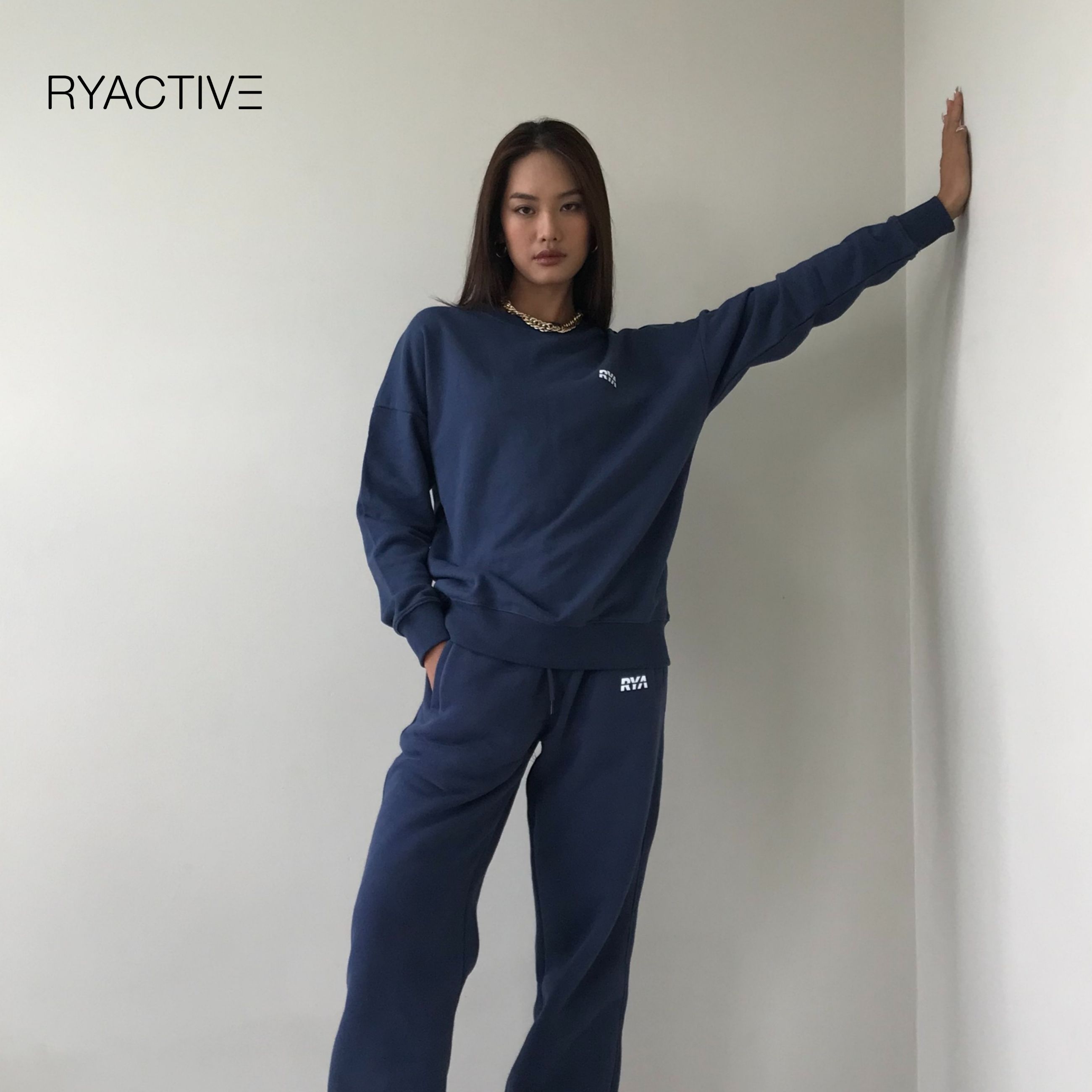 Quần jogger thể thao RYACTIVE - OVERSIZE JOGGER Navy