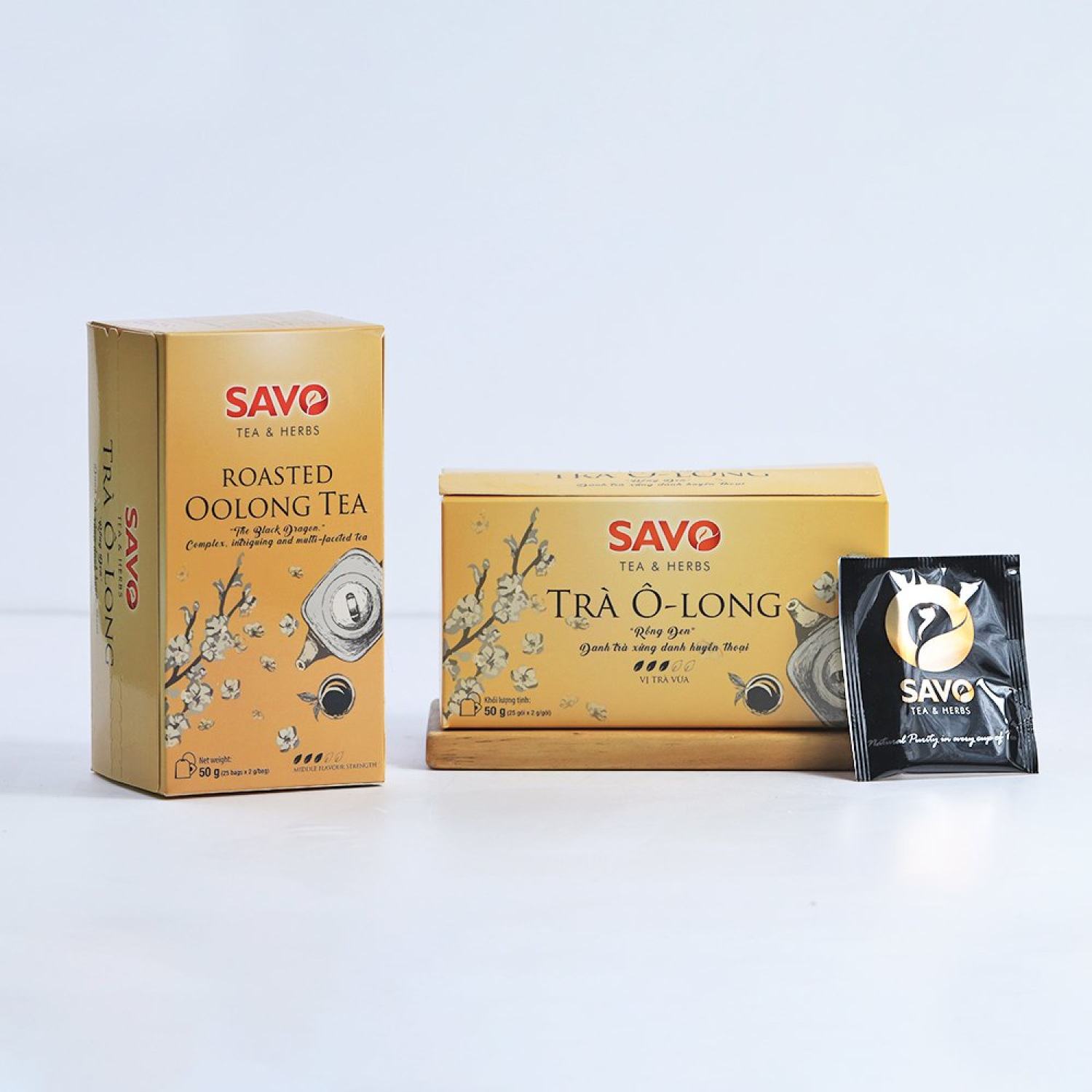 Trà oolong rang SAVO - Trà oolong túi lọc (25 gói x 2g)