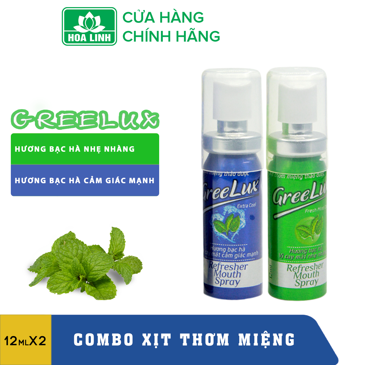 Combo Greelux – Xịt thơm miệng cho hơi thở thơm mát - CB2 - 002