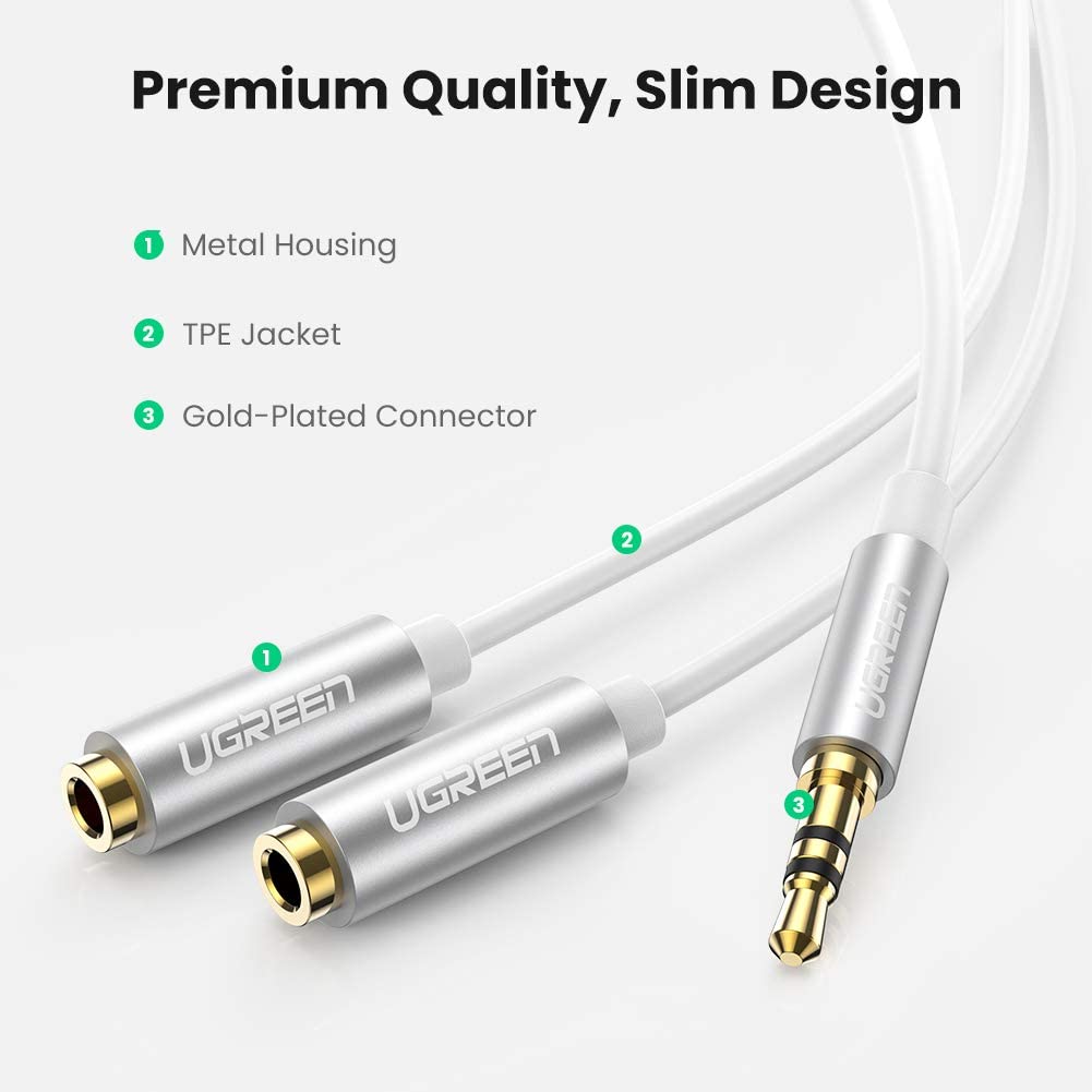 Cáp Audio 3.5mm 1 ra 2 UGREEN 10780