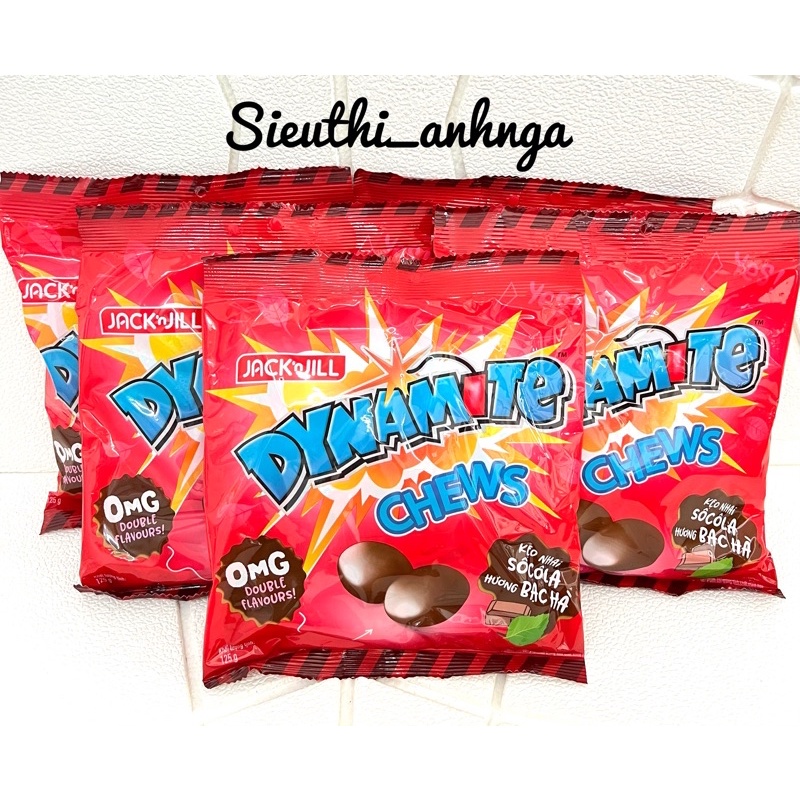 Kẹo Socola 3 Viên Dynamite Chews Hương bạc hà/Dâu Cam
