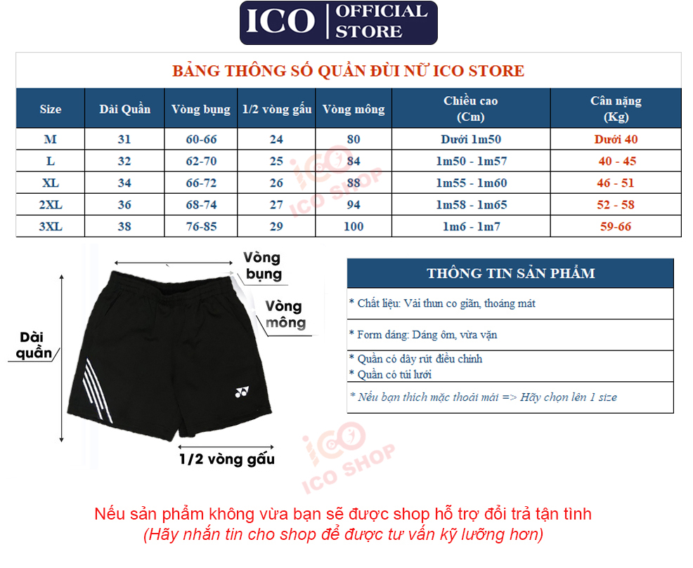 [HCM]Quần đùi cầu lông nữ quần thể thao nữ