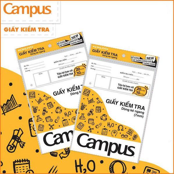 Giấy kiểm tra kẻ ngang không chấm Campus tờ đơn, đôi