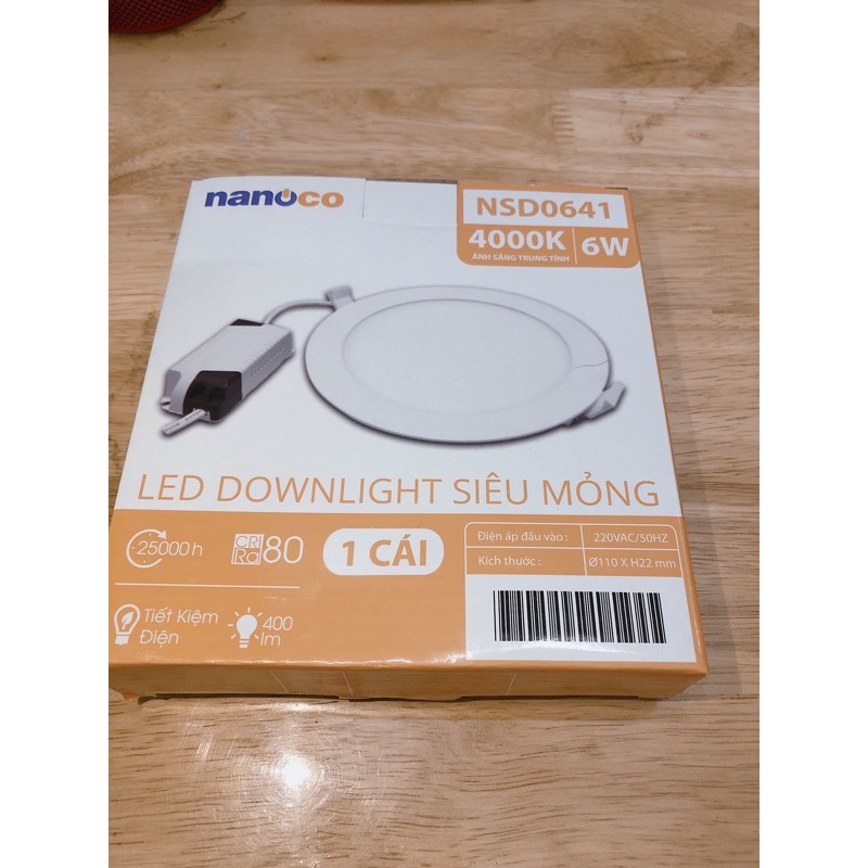 đèn led âm Trần siêu mỏng 6w nanoco