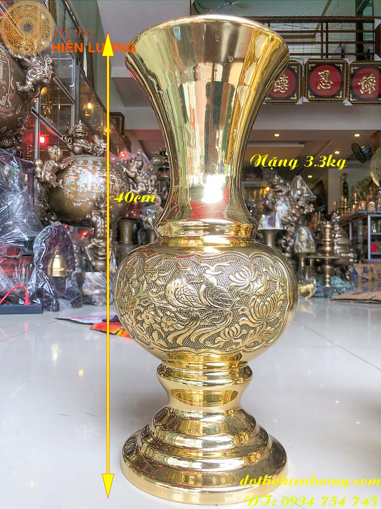 Full Daisy brass flower container sizes: height 20cm, 24cm, 30cm, 40cm