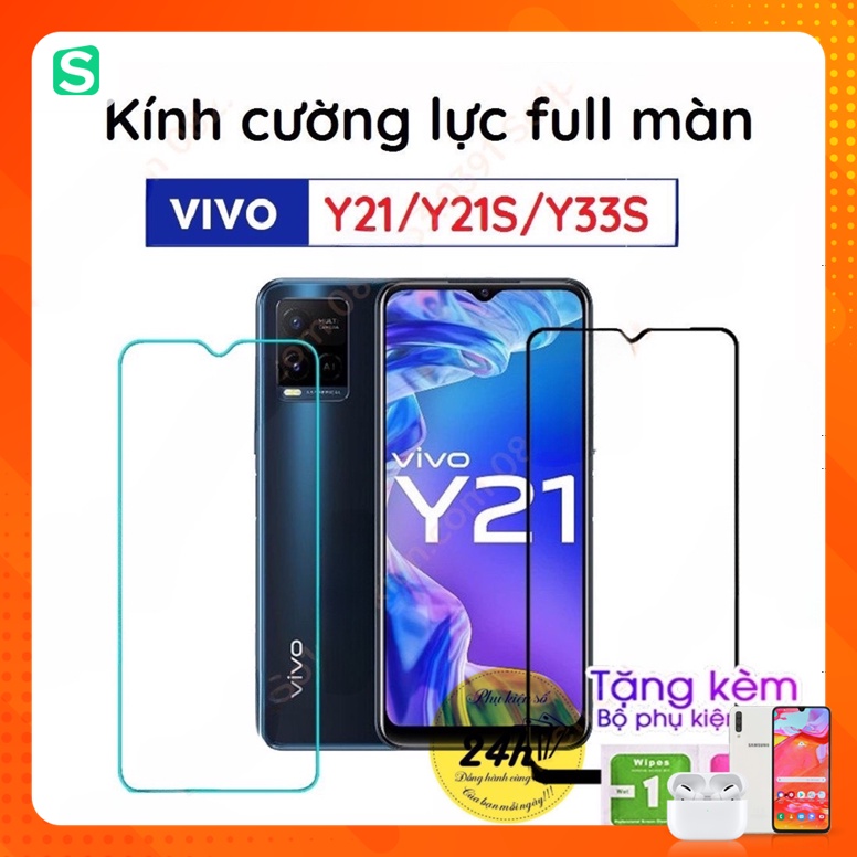 Kính cường lực full màn hình - kính cường lực 2.5d không full vivo y21 4g 2021 y21s y33s 4g t1x 4g