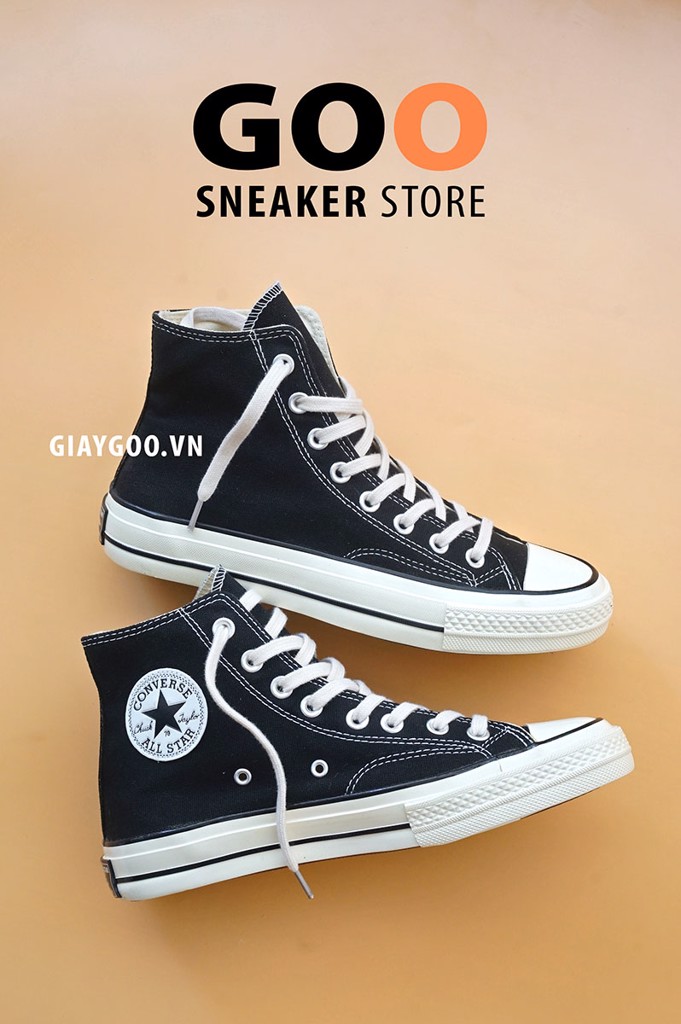 Giày Thể Thao Sneaker Converse 1970s Đen Vạch Trắng Cao Cổ
