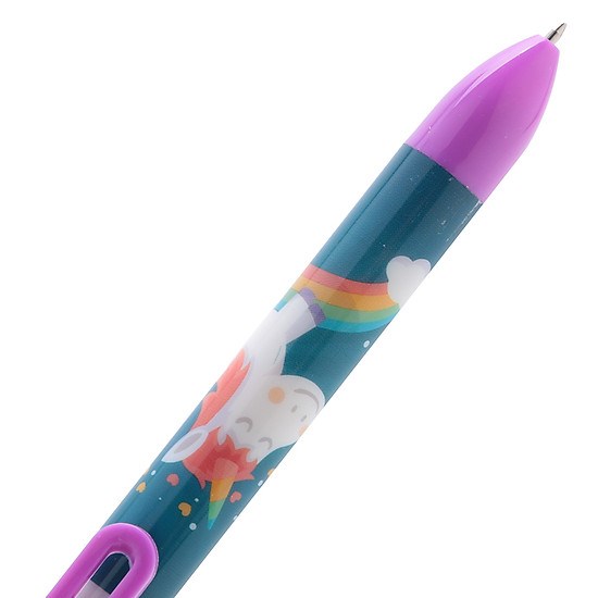 [HCM]Bút Bi Bấm 6 Màu - Hình Unicorn - Màu Tím