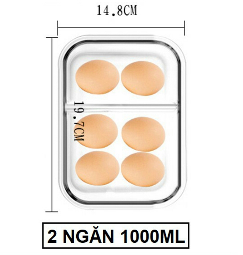 HỘP THUỶ TINH 2 NGĂN 1000ML