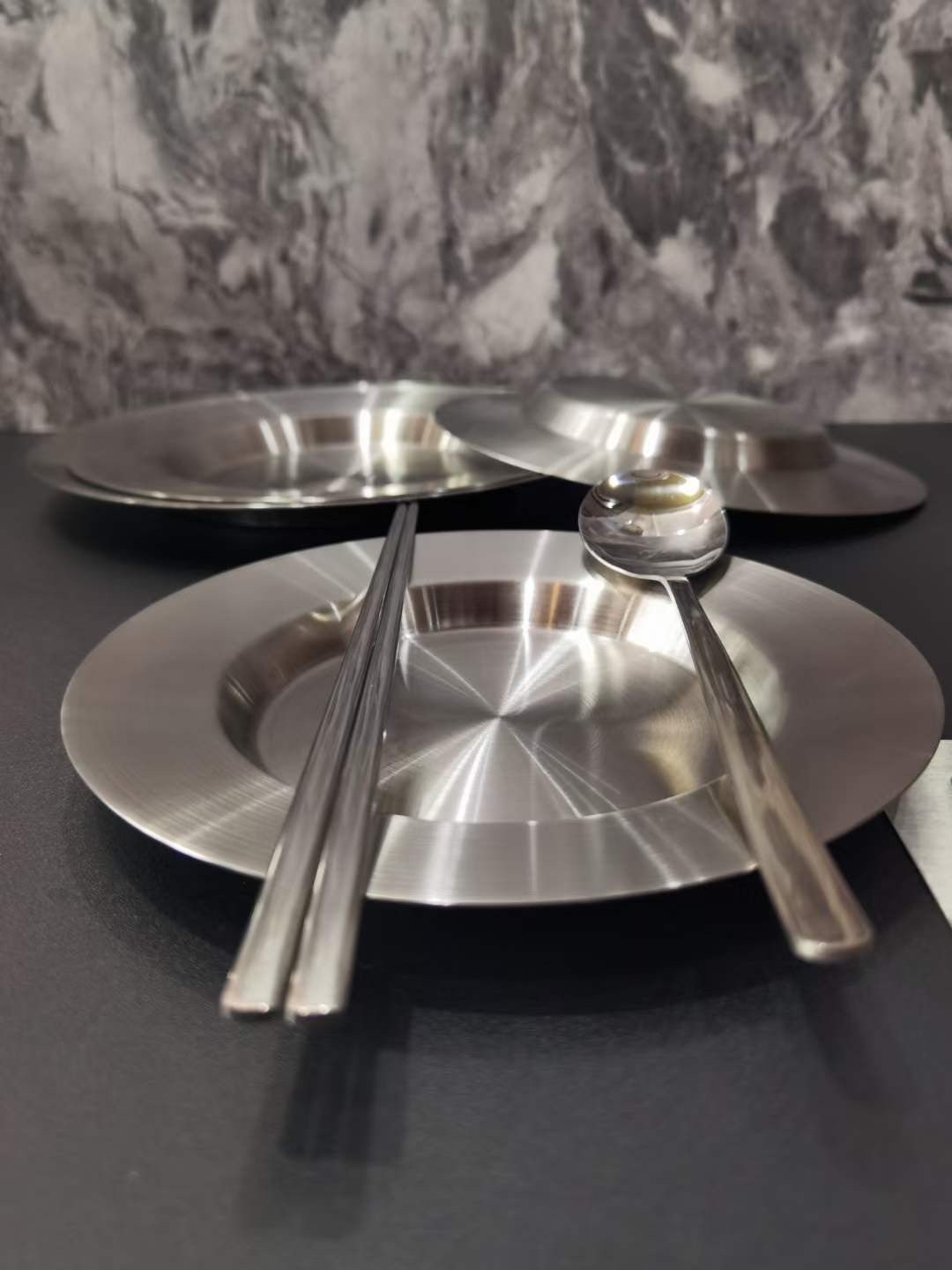 Đĩa Tròn Trơn Hàn Quốc Bằng Inox Cao Cấp