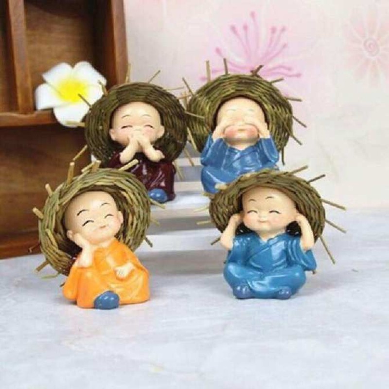 [HCM](LOẠI TỐT) BỘ TƯỢNG 4 CHÚ TIỂU 4 KHÔNG ĐỘI NÓN RƠM CỰC ĐẸP - TÀI LỘC MAY MẮN NHỎ NHẮN DỄ THƯƠNG - CHÚ TIỂU TRƯNG BÀY BÀN LÀM VIỆC PHONG THỦY HOẶC TRANG TRÍ HỒ CÁ