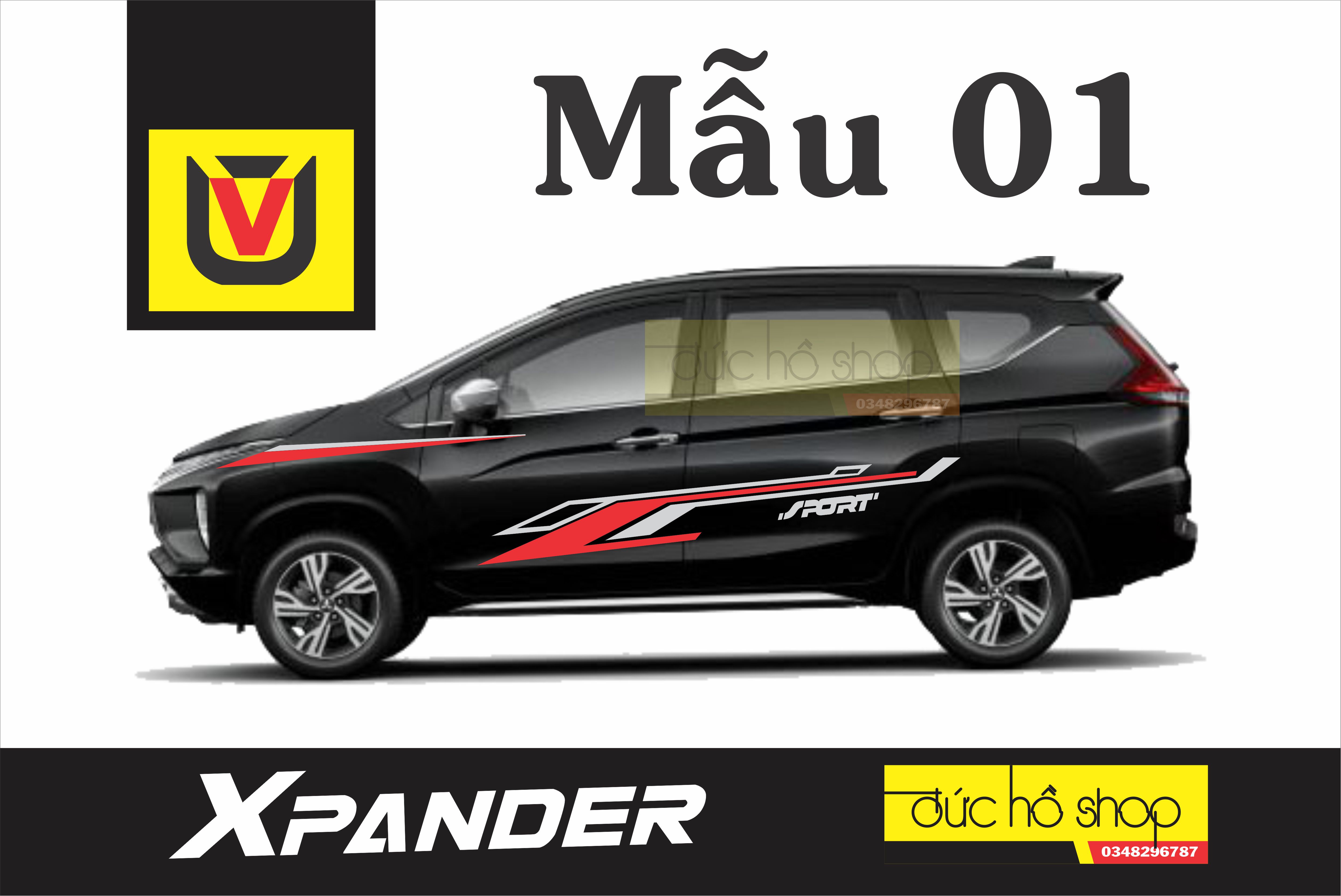 Tem xe Mitsubishi Xpander dành cho xe màu đen