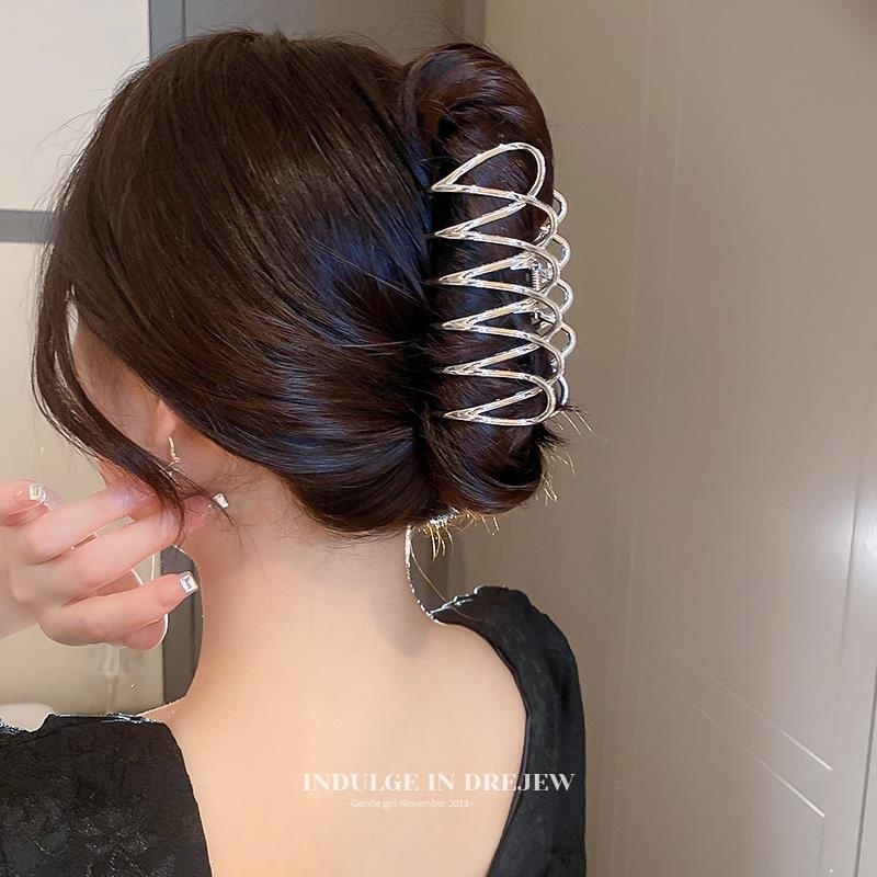 Kẹp Tóc Cá Mập / Cá Mập Bằng Kim Loại Màu Bạc Phong Cách Hàn Quốc Mới