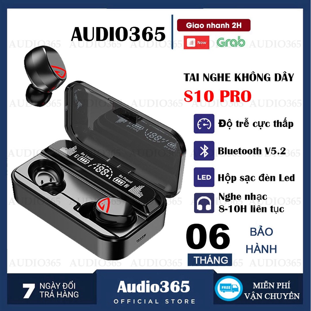 Tai Nghe Bluetooth S10 Phiên Bản Mới Nâng Cấp Pro Chip Mạnh Mẽ Pin Cực Trâu Mic Đàm Thoại 2 Bên Hỗ Trợ Mọi Dòng Máy, Tai Nghe Bluetooth Không Dây S10, Tai Nghe Không Dây