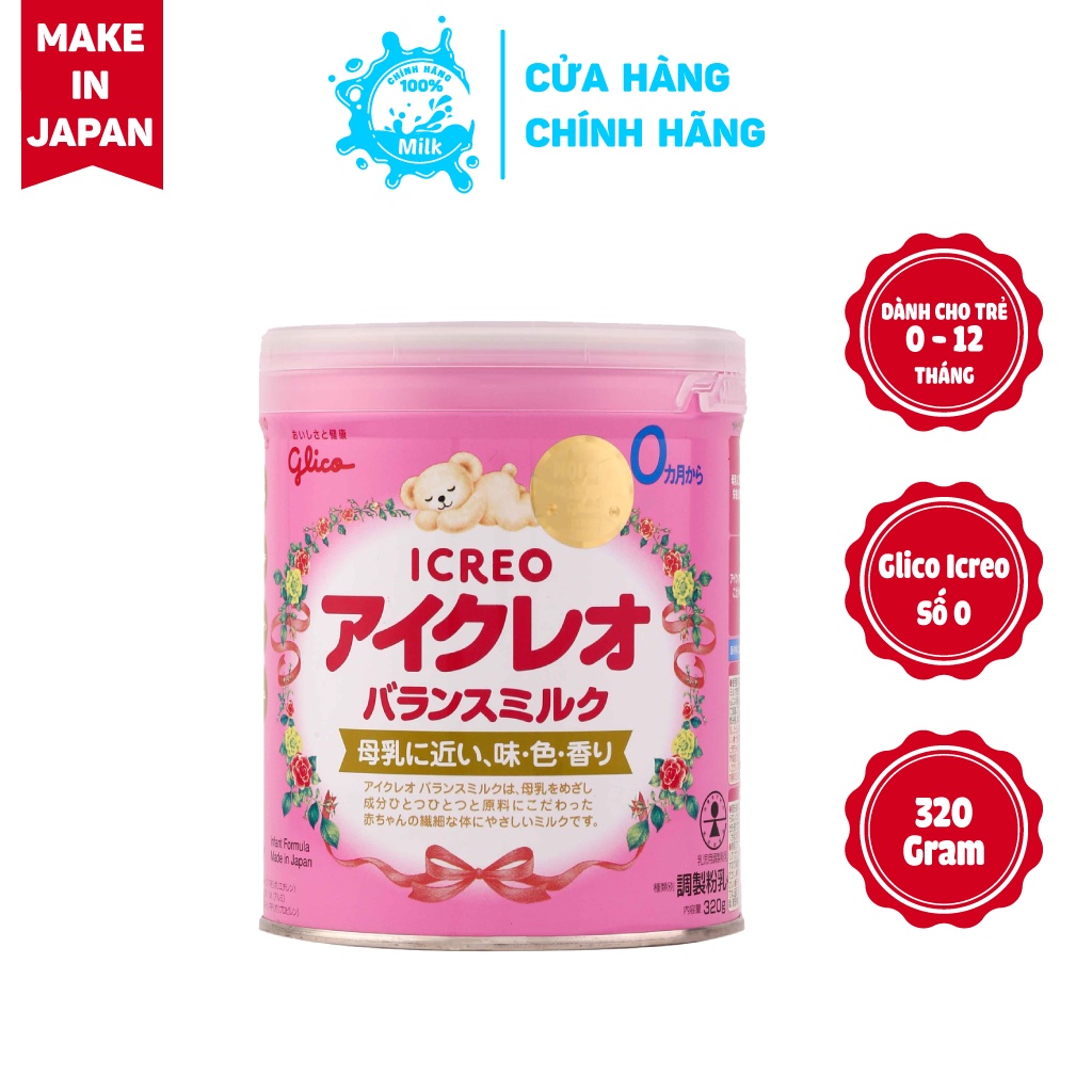 Sữa nhật glico icero 320gr/lon balance milk số 0 dành cho trẻ từ 0 - 12 tháng số 1 nội địa nhật