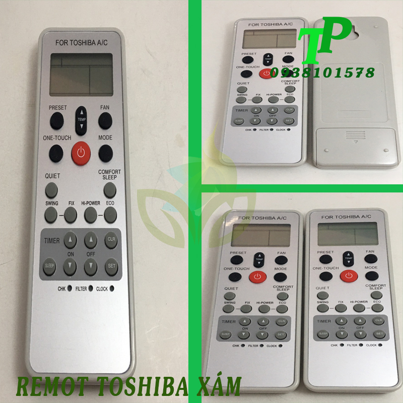 Điều Khiển, Remote Máy Lạnh Điều Hòa Toshiba Xám