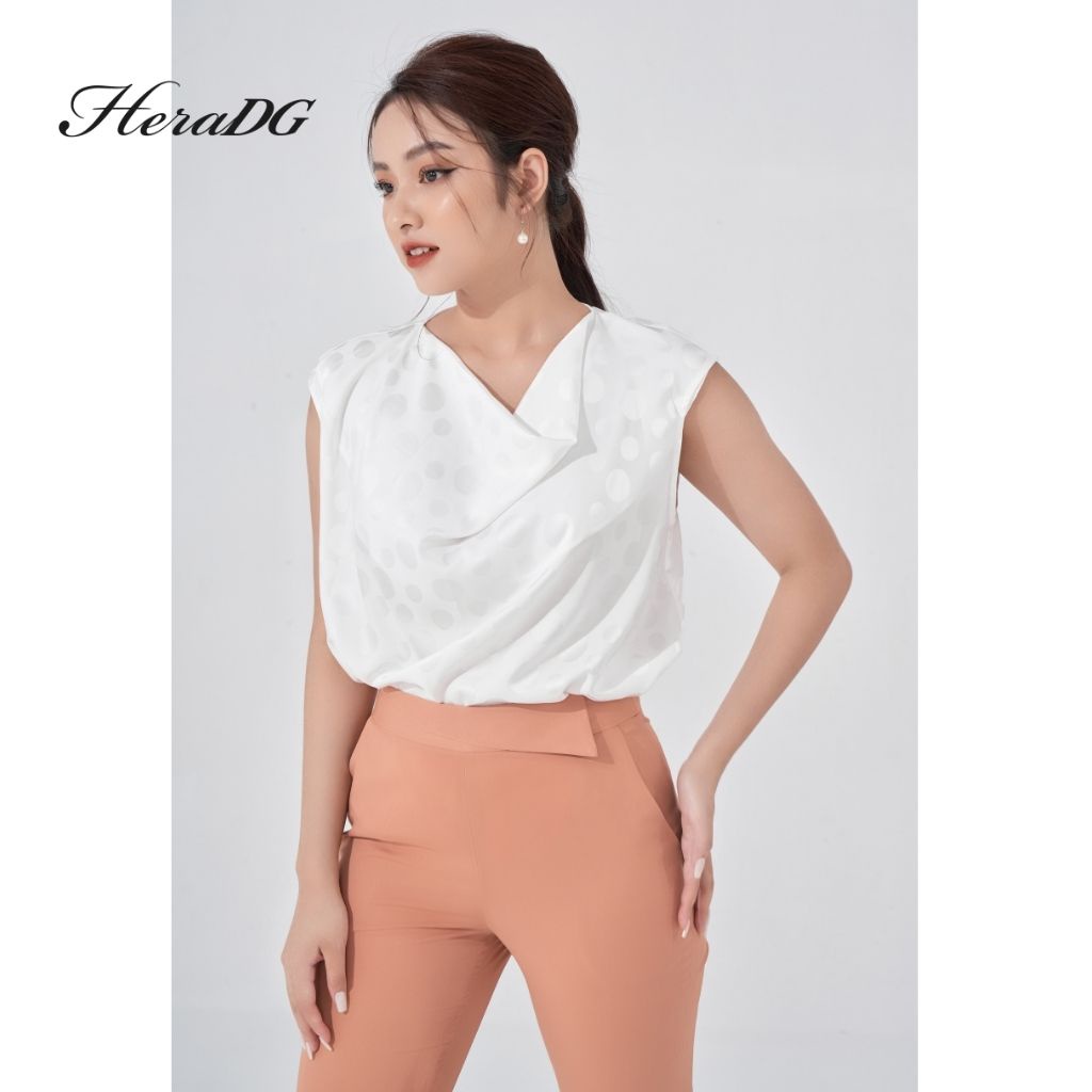 Voucher siêu sale 15% áo sát nách lụa cổ đổ sát nách heradg , chất liệu mềm mại nữ tính sakba006-s