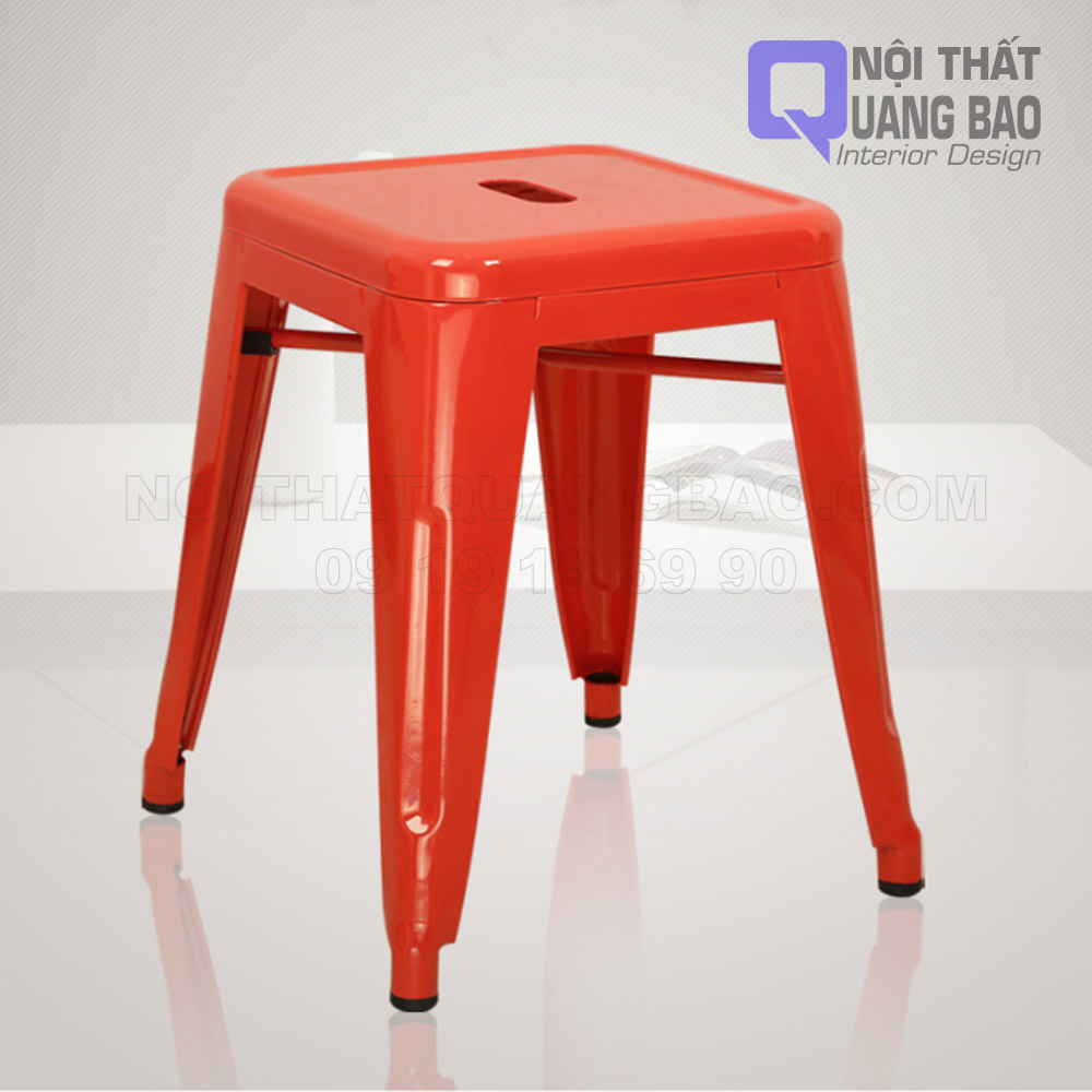 (HCM)Ghế Tolix Sắt Sơn Tỉnh Điện Có Lưng Tựa (QB-GTL04)