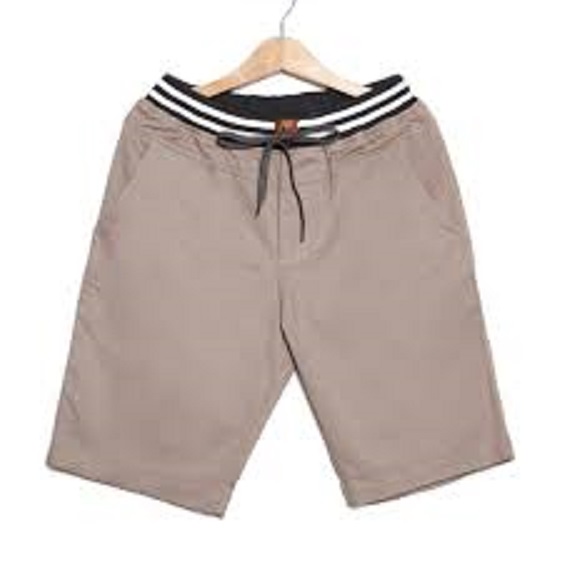[Hcm]Men's Elastic Waist Khaki Shorts