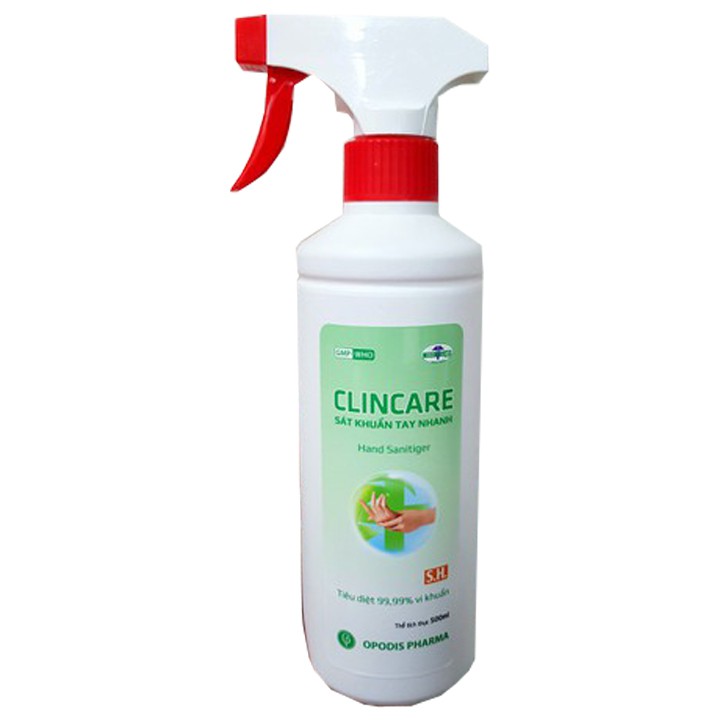 Xịt sát khuẩn tay nhanh khô và bề mặt vật dụng clincare sh 500ml