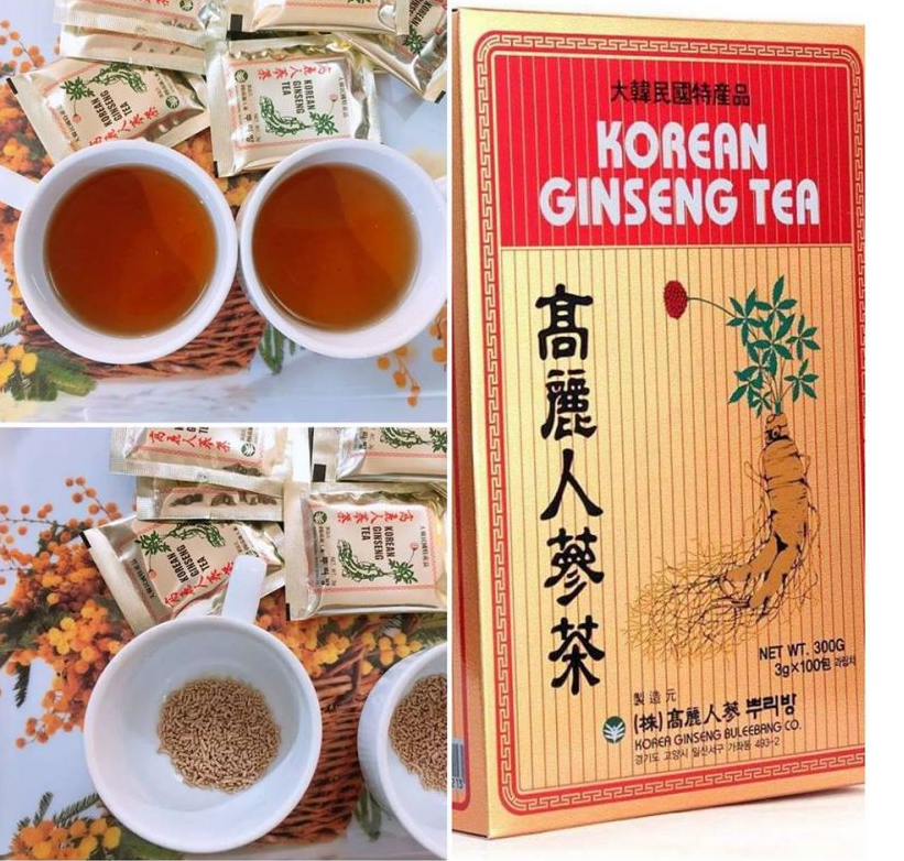 Trà Sâm Sâm Hộp Giấy Sộc 100 Gói Trà Buleebang Hàn Quốc