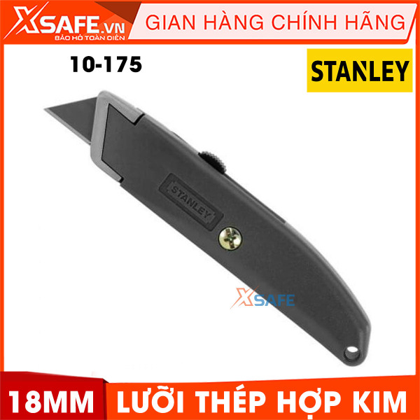 Dao rọc cáp 18x156mm STANLEY 10-175 lưỡi dao được làm từ hợp kim thép. Dao rọc Stanley được thiết kế kích thước nhỏ gọn vừa tay, có chốt khoá dao để có thể điều chỉnh được lưỡi dao theo ý muốn -  [CHÍNH HÃNG][XSAFE]