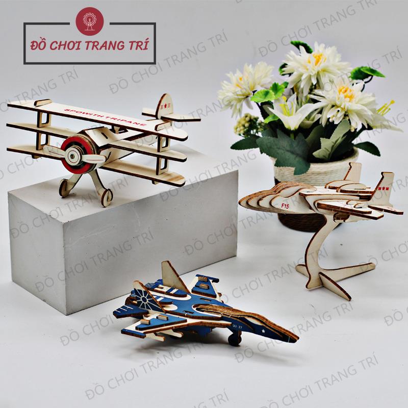 Đồ chơi lắp ráp gỗ 3D - Mô hình MÁY BAY, TRỰC THĂNG CHIẾN ĐẤU