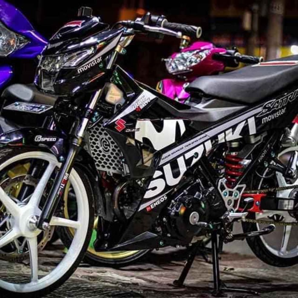 Tem rời dán xe satria- raider đen cao cấp