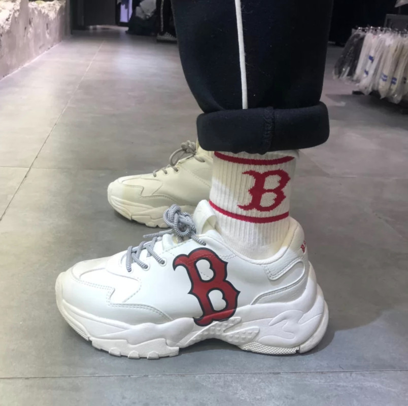 Giày mlb mickey đỏ/vàng - Giày nam nữ - Giày sneaker full size ( Full box + bill)