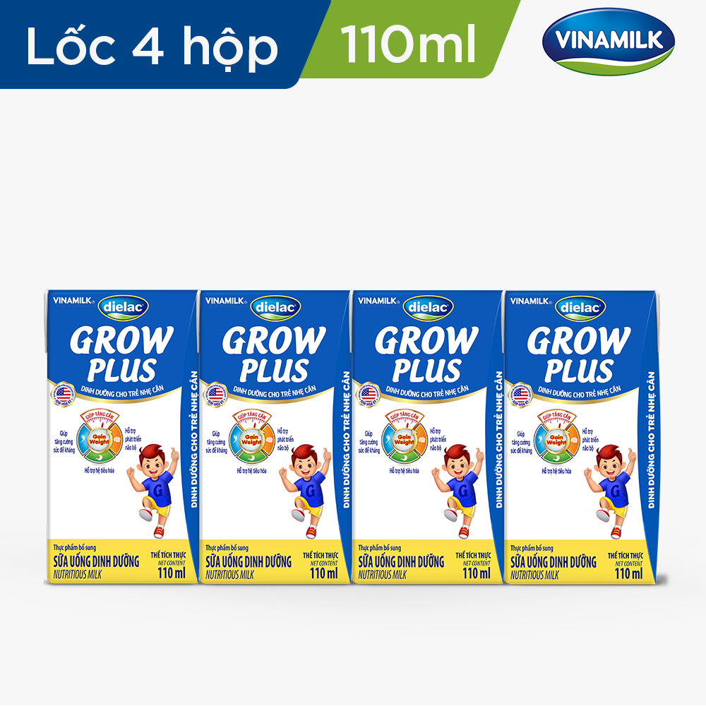 Combo 48 Sữa Bột Pha Sẵn Dielac Grow Plus (Xanh) 110ml