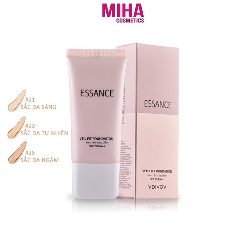 Kem Nền Trang Điểm Essance SPF25 PA++ Vdivov Veil Fit Foundation 30ml
