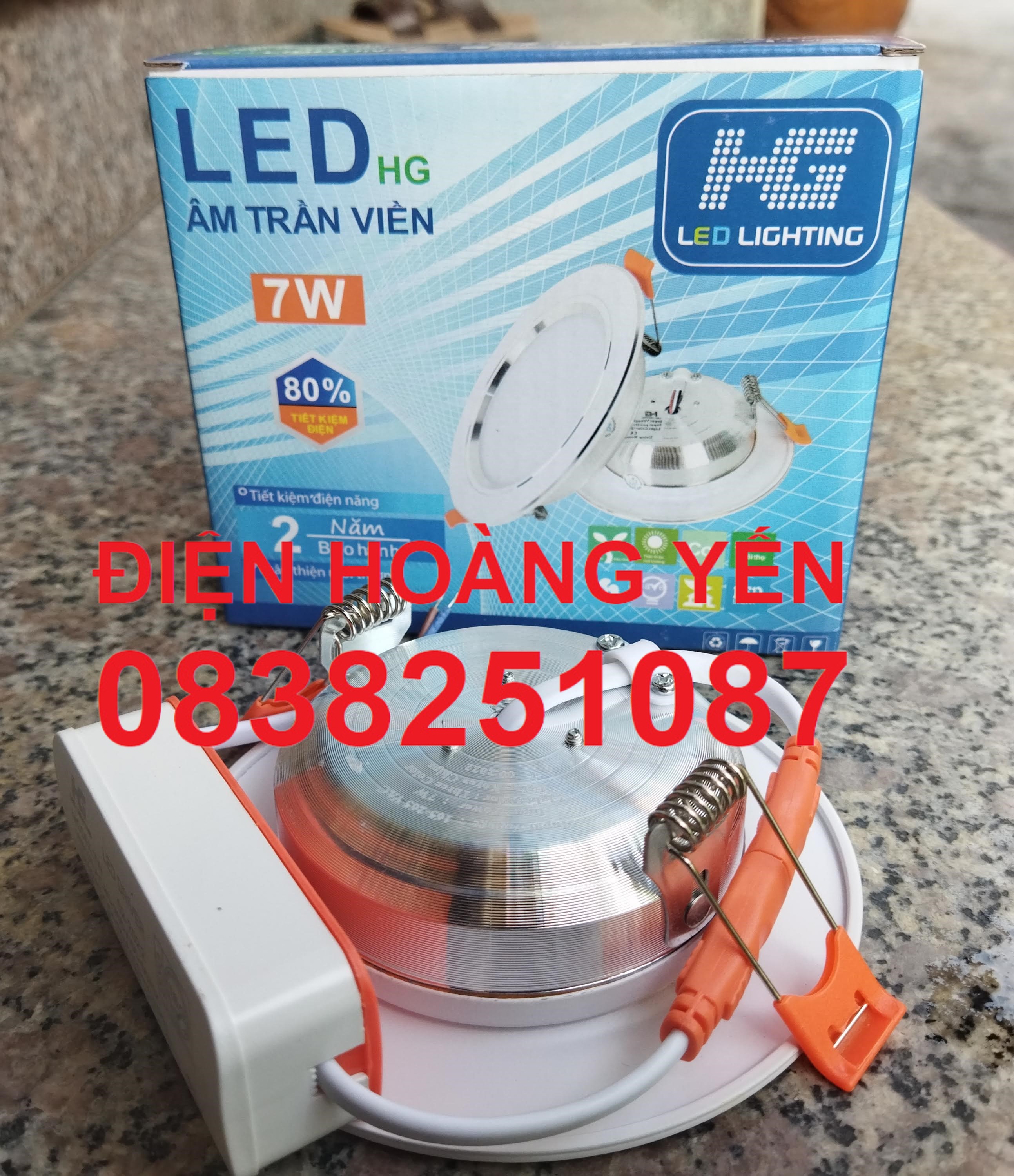 [HCM]Combo 10 bộ đèn led âm trần viền bạc 7w - PHI 90mm