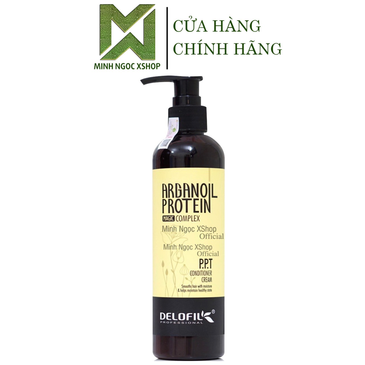Kem xả khô dưỡng tóc bóng mượt Delofil Arganoil Protein 260ML chính hãng
