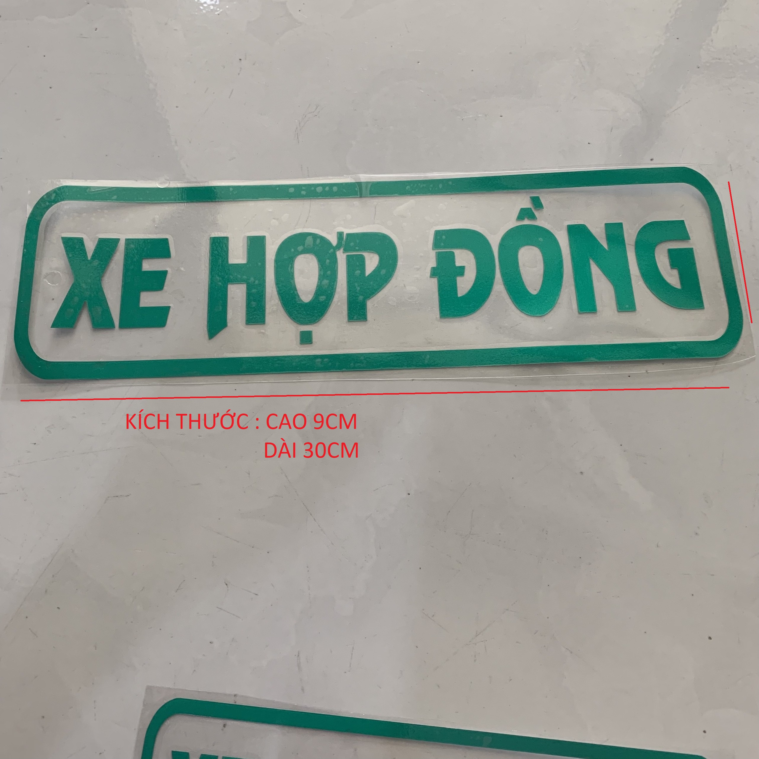 Decal tem phản quang chữ XE HỢP ĐỒNG cho xe chạy dịch vụ tiêu chuẩn