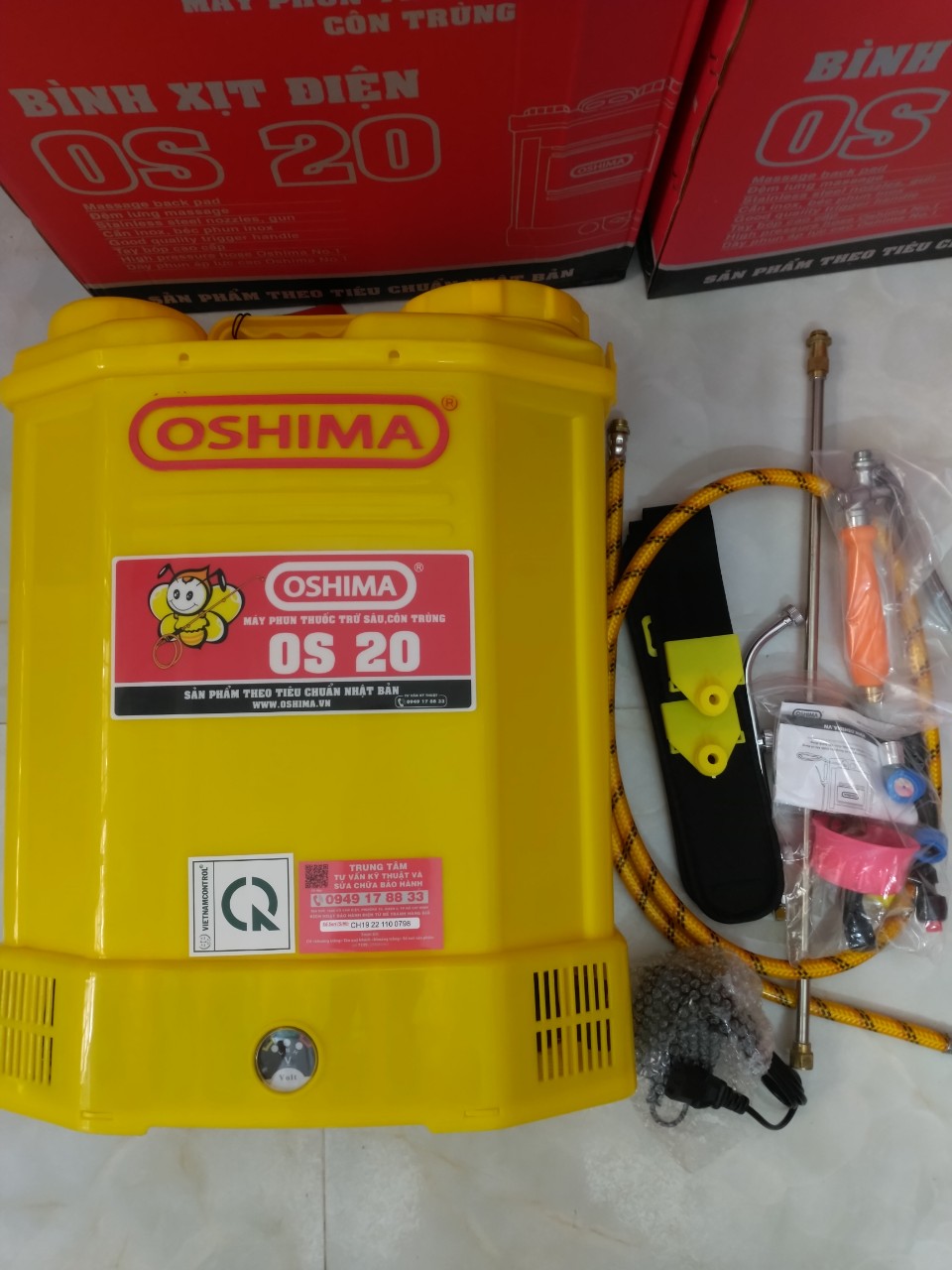 [HCM]Bình phun xịt điện Oshima OS 20 (Màu vàng 20 lít Đeo lưng)