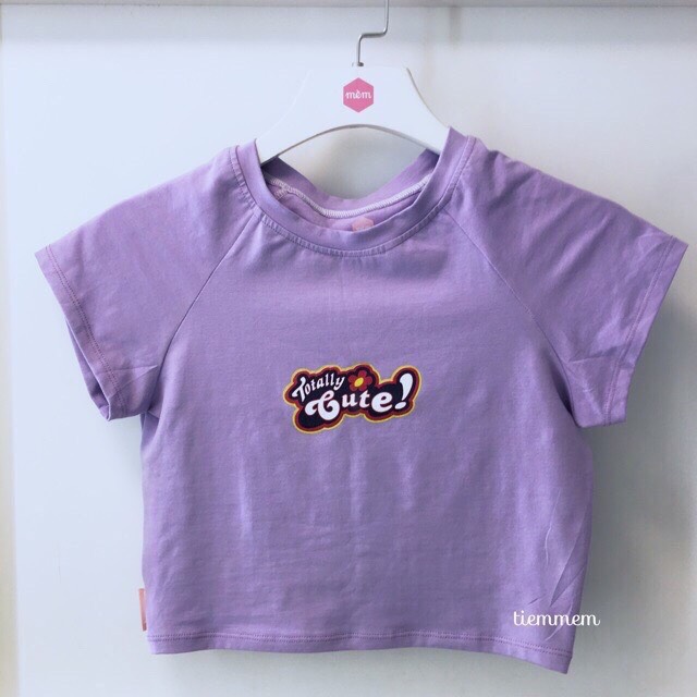 Áo croptop ôm body màu tím cute