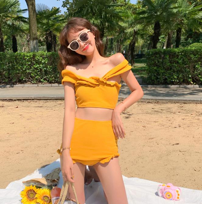Bộ Đồ Bơi Nữ Bikini 2 Mảnh Cạp Cao Đẹp (T002)