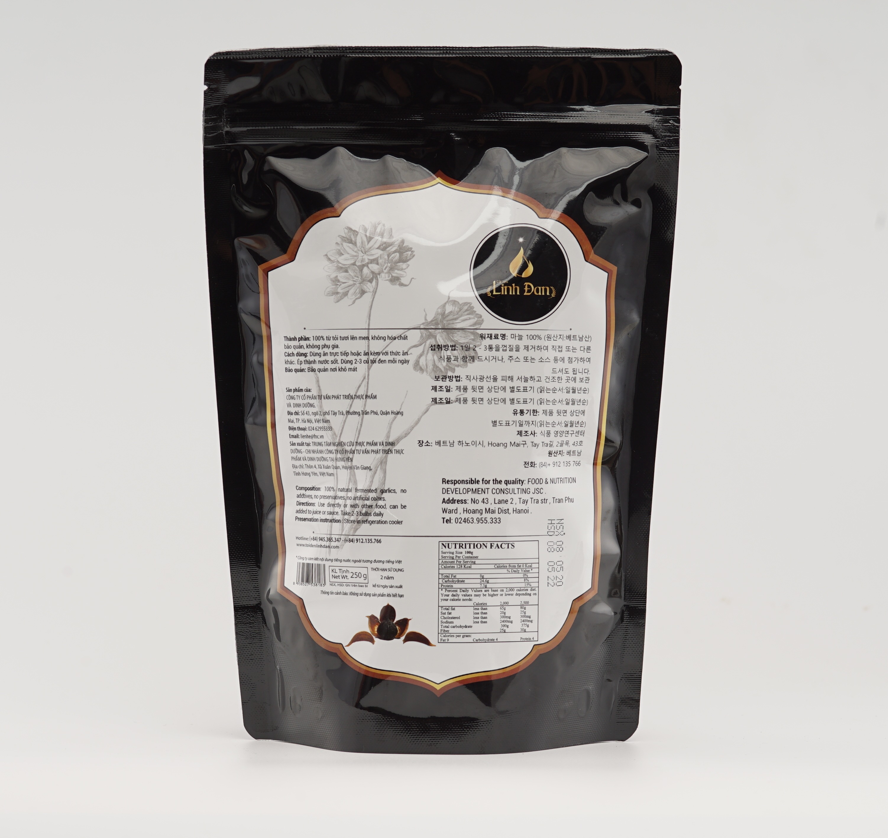 Tỏi Đen Cô Đơn Linh Đan túi 250g
