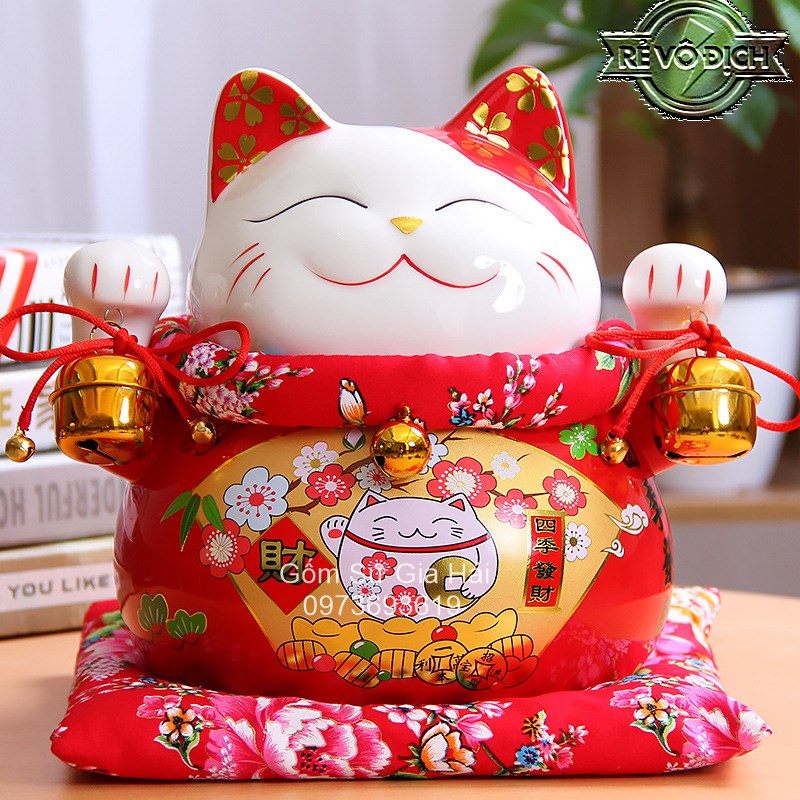 Mèo thần tài chiêu khách cao 25cm tiết kiệm