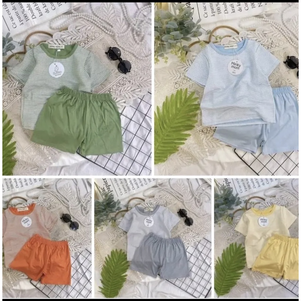 COMBO 3 BỘ CỘC TAY VÀ BA LỖ MINKY MOM