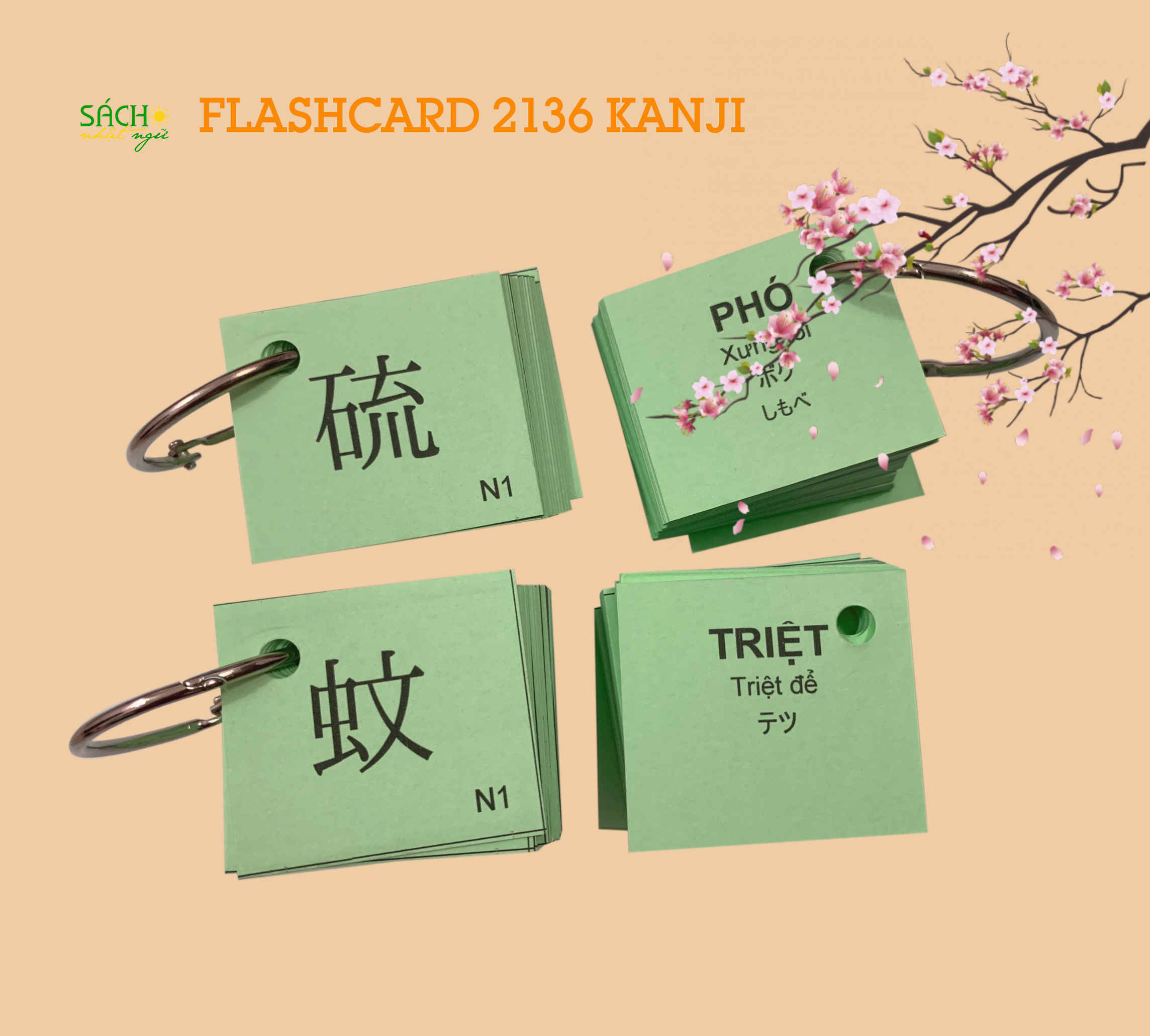 [HCM]Flashcard 2136 Kanji N5 - N1 thường dùng trong tiếng Nhật