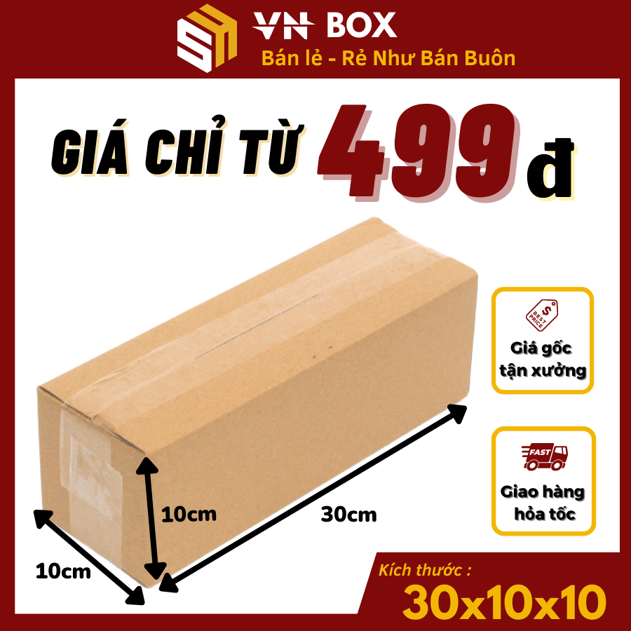 Hộp carton đóng hàng 10 hộp 30x10x10 hộp gói hàng giá rẻ đựng mỹ phẩm ...