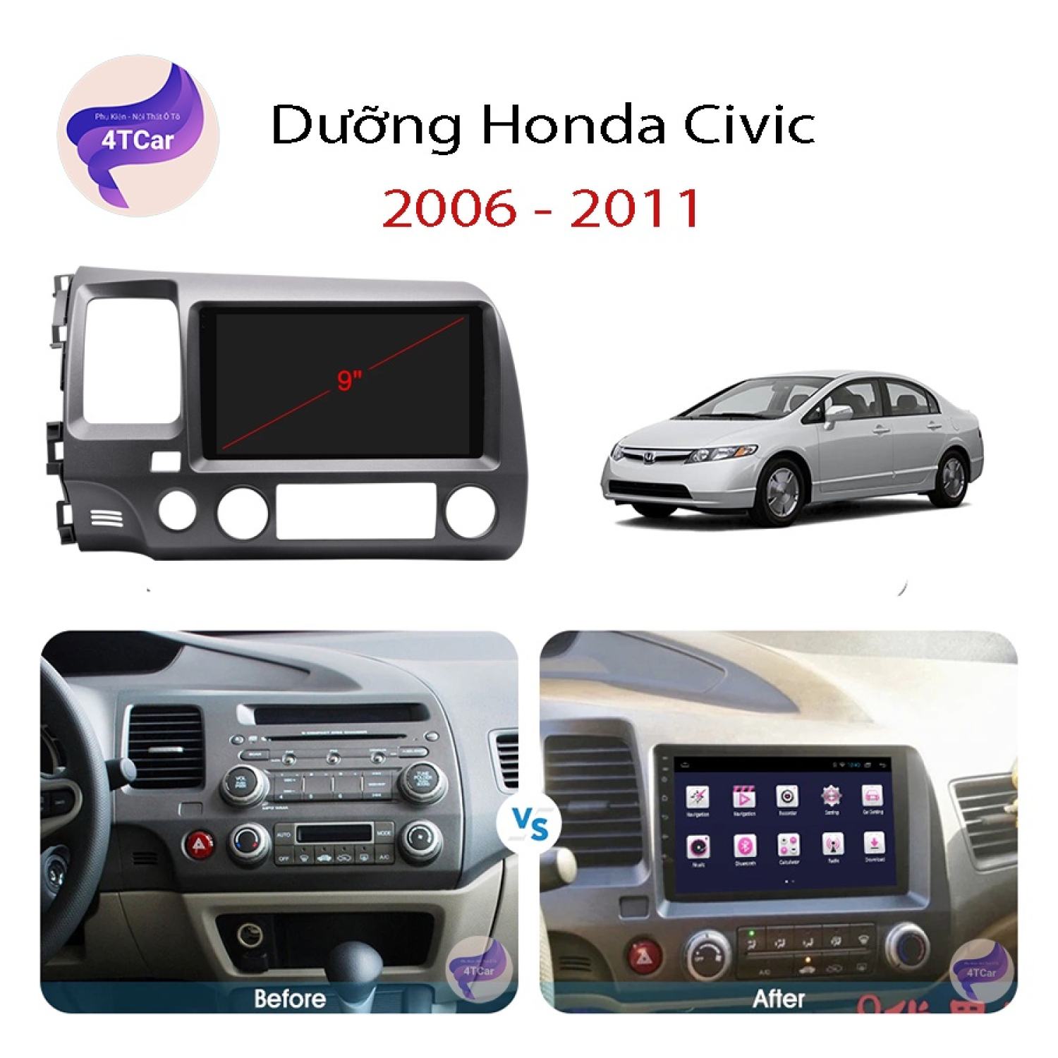 Mặt dưỡng honda civic 2006-2011